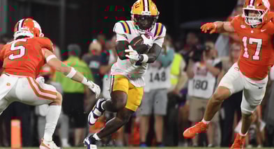 LSU Football WR Aaron Anderson picked up where he left off a season ago (Photo: © Alex Martin/Greenville News / USA TODAY NETWORK via Imagn Images)